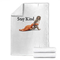 Punch The Monkey Meme Throw Blanket Stay Kind