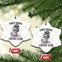 Tired Moms Coffee Club Ceramic Ornament Funny Skeleton Drinking Coffee Lover