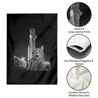 Funny Cat Selfie Lunar Mission 2026 Garden Flag