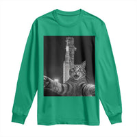 Funny Cat Selfie Lunar Mission 2026 Long Sleeve Shirt
