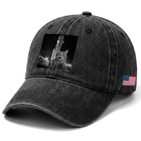 Funny Cat Selfie Lunar Mission 2026 Washed Cotton Baseball Cap