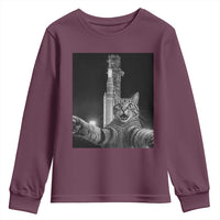 Funny Cat Selfie Lunar Mission 2026 Youth Sweatshirt