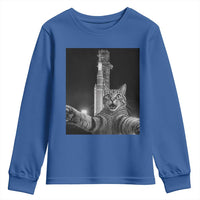 Funny Cat Selfie Lunar Mission 2026 Youth Sweatshirt