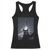 Funny Black Cat Selfie Racerback Tank Top Back To The Moon Mission 2026