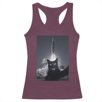 Funny Black Cat Selfie Racerback Tank Top Back To The Moon Mission 2026