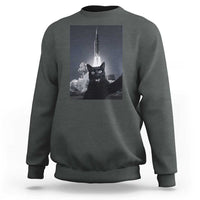 Funny Black Cat Selfie Sweatshirt Back To The Moon Mission 2026