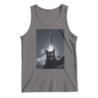 Funny Black Cat Selfie Tank Top Back To The Moon Mission 2026