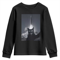 Funny Black Cat Selfie Youth Sweatshirt Back To The Moon Mission 2026