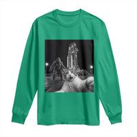 Funny Cat Selfie with Bigfoot Long Sleeve Shirt Back To The Moon Mission 2026