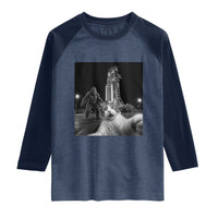 Funny Cat Selfie with Bigfoot Raglan Shirt Back To The Moon Mission 2026