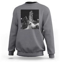 Funny Cat Selfie with Bigfoot Sweatshirt Back To The Moon Mission 2026