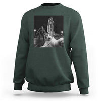 Funny Cat Selfie with Bigfoot Sweatshirt Back To The Moon Mission 2026