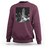 Funny Cat Selfie with Bigfoot Sweatshirt Back To The Moon Mission 2026