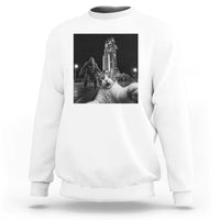 Funny Cat Selfie with Bigfoot Sweatshirt Back To The Moon Mission 2026
