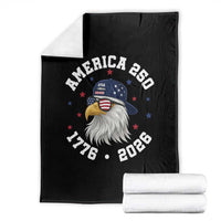 250 Years American Anniversary Throw Blanket Patriotic Bald Eagle Fourth of July