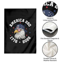 250 Years American Anniversary Garden Flag Patriotic Bald Eagle Fourth of July