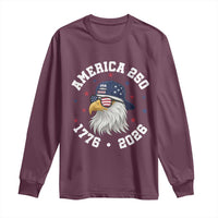 250 Years American Anniversary Long Sleeve Shirt Patriotic Bald Eagle Fourth of July
