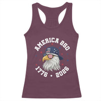 250 Years American Anniversary Racerback Tank Top Patriotic Bald Eagle Fourth of July