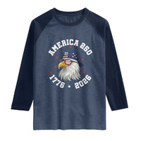 250 Years American Anniversary Raglan Shirt Patriotic Bald Eagle Fourth of July