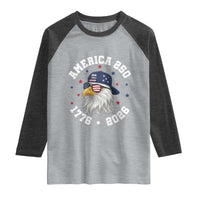 250 Years American Anniversary Raglan Shirt Patriotic Bald Eagle Fourth of July