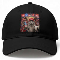 250 Years Of Freedom Baseball Cap Funny Cat Selfie 4th of July Party