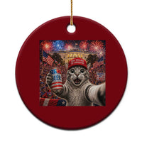 250 Years Of Freedom Ceramic Ornament Funny Cat Selfie 4th of July Party