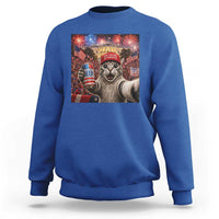 250 Years Of Freedom Sweatshirt Funny Cat Selfie 4th of July Party