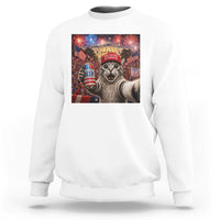 250 Years Of Freedom Sweatshirt Funny Cat Selfie 4th of July Party