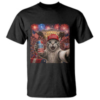 250 Years Of Freedom T Shirt Funny Cat Selfie 4th of July Party