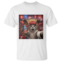 250 Years Of Freedom T Shirt Funny Cat Selfie 4th of July Party