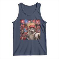 250 Years Of Freedom Tank Top Funny Cat Selfie 4th of July Party