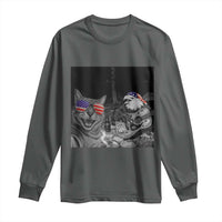 Funny Cat Selfie 4th of July Long Sleeve Shirt Patriotic Eagle American Flag Gift