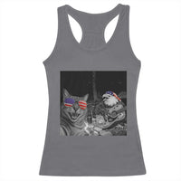 Funny Cat Selfie 4th of July Racerback Tank Top Patriotic Eagle American Flag Gift