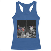 Funny Cat Selfie 4th of July Racerback Tank Top Patriotic Eagle American Flag Gift