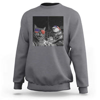 Funny Cat Selfie 4th of July Sweatshirt Patriotic Eagle American Flag Gift