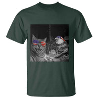 Funny Cat Selfie 4th of July T Shirt Patriotic Eagle American Flag Gift