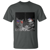 Funny Cat Selfie 4th of July T Shirt Patriotic Eagle American Flag Gift