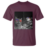 Funny Cat Selfie 4th of July T Shirt Patriotic Eagle American Flag Gift