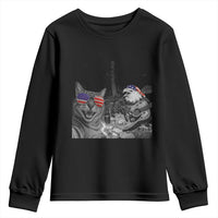 Funny Cat Selfie 4th of July Youth Sweatshirt Patriotic Eagle American Flag Gift