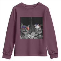 Funny Cat Selfie 4th of July Youth Sweatshirt Patriotic Eagle American Flag Gift