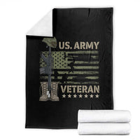US Arrny Veteran Throw Blanket Proud Soldier USA Flag Camouflage Military - Wonder Print Shop