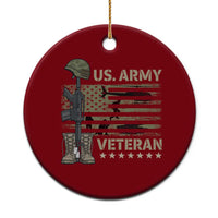 US Arrny Veteran Ceramic Ornament Proud Soldier USA Flag Camouflage Military - Wonder Print Shop