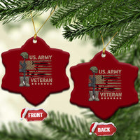 US Arrny Veteran Ceramic Ornament Proud Soldier USA Flag Camouflage Military - Wonder Print Shop