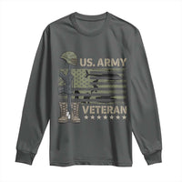 US Arrny Veteran Long Sleeve Shirt Proud Soldier USA Flag Camouflage Military - Wonder Print Shop