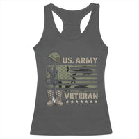 US Arrny Veteran Racerback Tank Top Proud Soldier USA Flag Camouflage Military - Wonder Print Shop