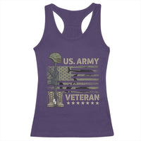 US Arrny Veteran Racerback Tank Top Proud Soldier USA Flag Camouflage Military - Wonder Print Shop