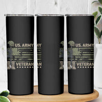 US Arrny Veteran Skinny Tumbler Proud Soldier USA Flag Camouflage Military - Wonder Print Shop