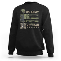 US Arrny Veteran Sweatshirt Proud Soldier USA Flag Camouflage Military - Wonder Print Shop