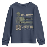 US Arrny Veteran Youth Sweatshirt Proud Soldier USA Flag Camouflage Military - Wonder Print Shop