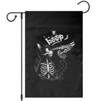 Black Cat Halloween Garden Flag Skeleton Hand Boop - Wonder Print Shop